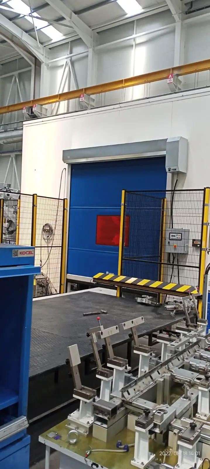 High-speed doors in a logistics warehouse