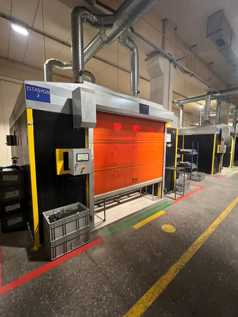 Robot station pvc door