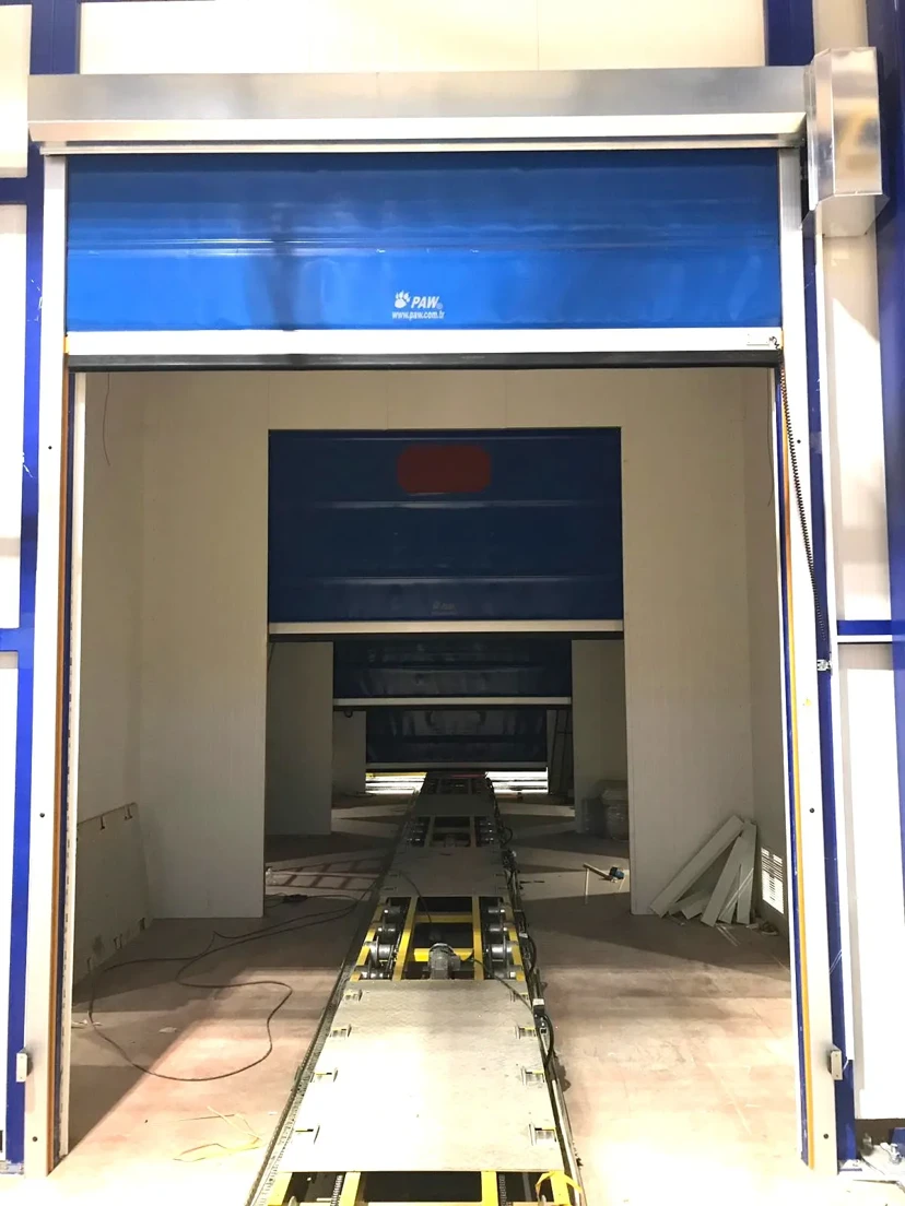 Blue Conveyor PVC Door Blue conveyor PVC high-speed door