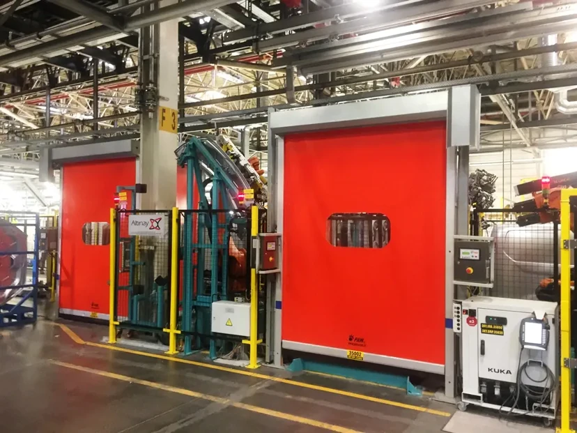 Robot Cell Front PVC Doors Robot cell front pvc doors