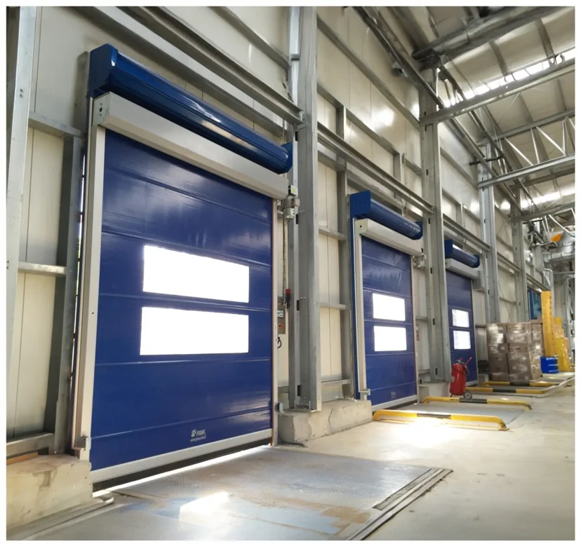 Navy Blue Logistics Rapid Roll-Up PVC Door Navy blue rapid PVC roll-up door for logistics