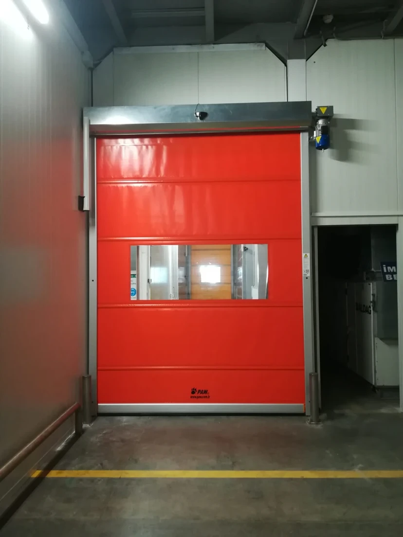 Red Industrial Rapid PVC Door Red rapid industrial PVC door