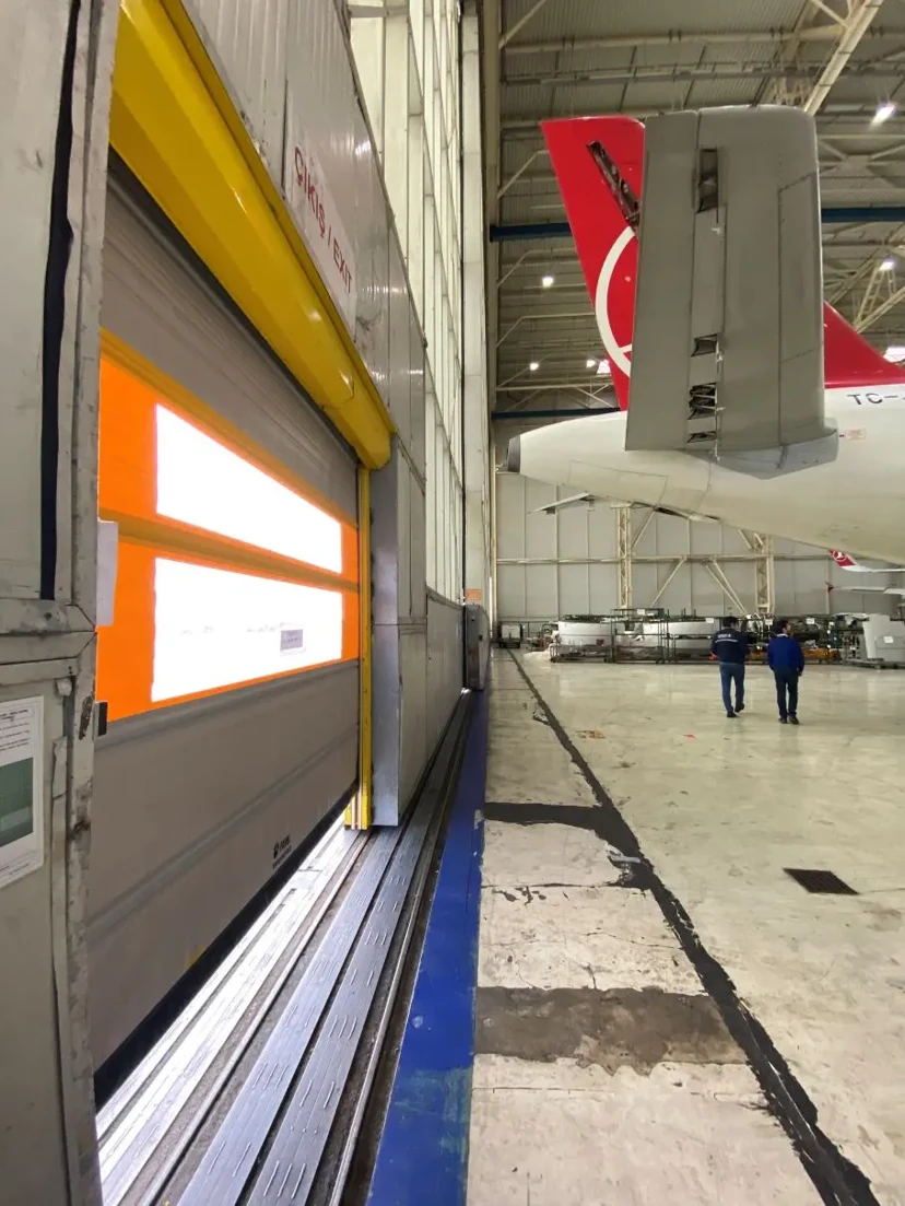 Turkish Airlines Storage Roll-Up PVC Door Roll-up PVC door installed at a Turkish Airlines storage facility