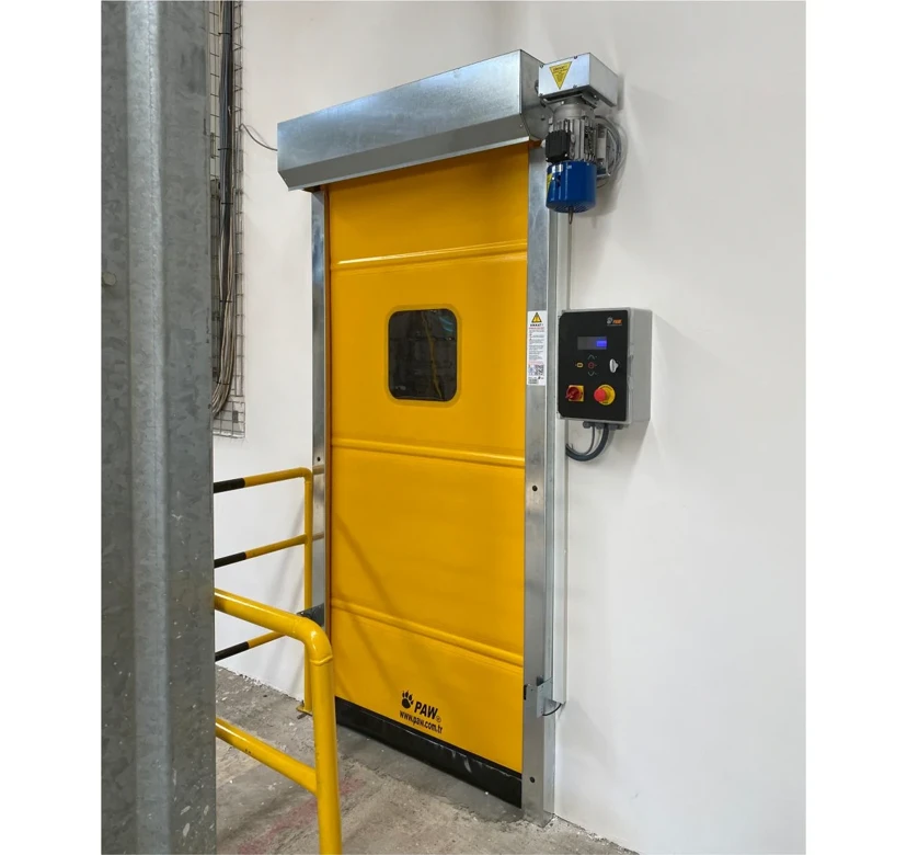 Yellow Industrial Speed-Controlled PVC Door Yellow industrial speed-controlled PVC door
