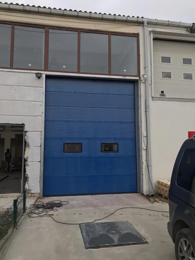 Blue Sectional Door Blue sectional door